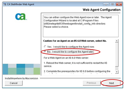 CA SiteMinder Web Agent v6QMR5─Web Agent Configuration