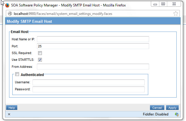 Modify SMTP Email Host