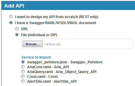 Add API: list of services to import