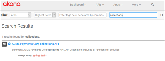 Search results entry for an API, example #2