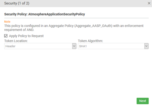Test Client security: Aggregate Policy
