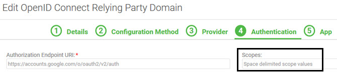 OpenID Connect Relying Party domain: scopes missing